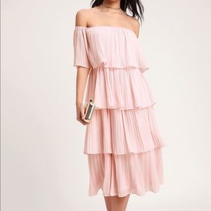 Blush ruffle dress